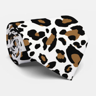 Leopard spots pattern, animal fur print, vector neck tie