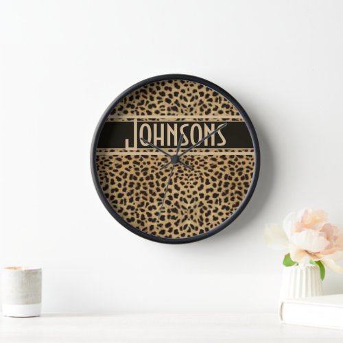 Leopard Spots Pattern Clock