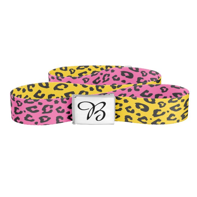 Leopard spots pattern exotic safari animal print belt (Zig-Zag)