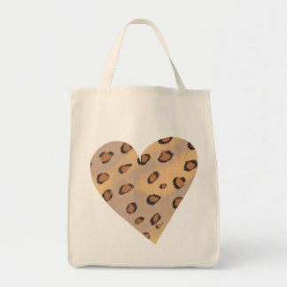 Leopard Spots Pattern in a Heart Shape Bags