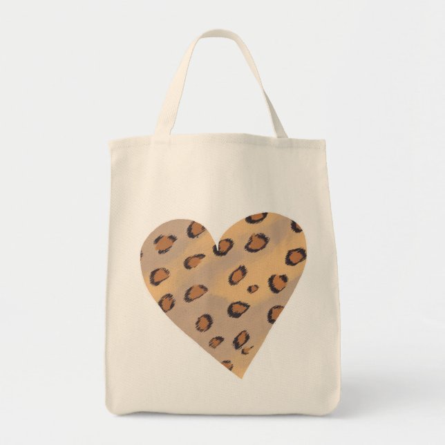Leopard Spots Pattern in a Heart Shape Bags (Front)