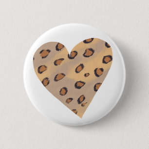Leopard Spots Pattern in a Heart Shape Buttons