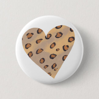 Leopard Spots Pattern in a Heart Shape Buttons