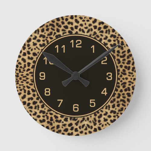 Leopard Spots Pattern Round Clock