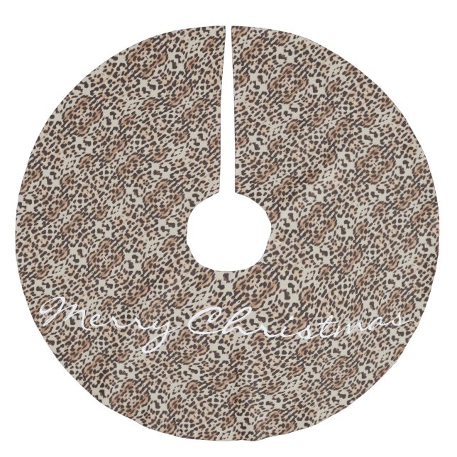 Leopard Spots Pattern Thunder_Cove  Brushed Polyester Tree Skirt (Front)