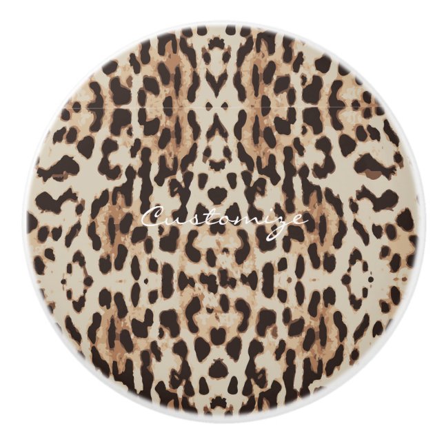 Leopard Spots Pattern Thunder_Cove Ceramic Knob (Front)