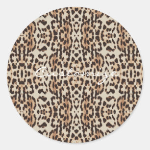 Leopard Spots Pattern Thunder_Cove Classic Round Sticker