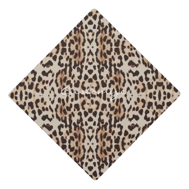 Leopard Spots Pattern Thunder_Cove Graduation Cap Topper (Front)