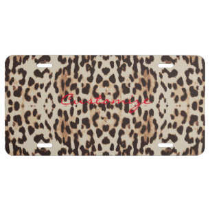Leopard Spots Pattern Thunder_Cove License Plate