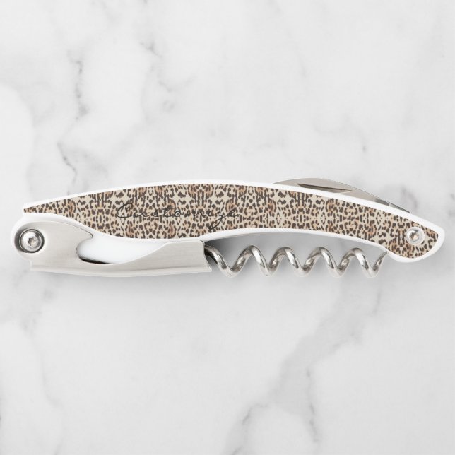 Leopard Spots Pattern Thunder_Cove Waiter's Corkscrew (Front)