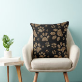 Leopard Spots Paw Prints Pet Design Throw Pillow (Chair)