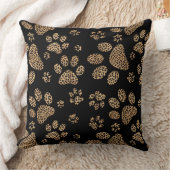 Leopard Spots Paw Prints Pet Design Throw Pillow (Blanket)