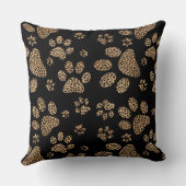 Leopard Spots Paw Prints Pet Design Throw Pillow (Back)