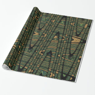 Leopard Spots Peacock Feathers Modern Geometric Wrapping Paper