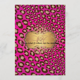 Leopard spots + pearl swirls/vintage/hot pink invitation