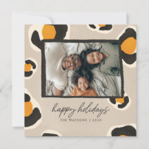 Leopard Spots Personalized Holiday Card
