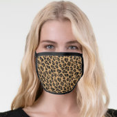 Leopard Spots Tan Brown Animal Print Pattern Face Mask (Worn Her)