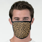 Leopard Spots Tan Brown Animal Print Pattern Face Mask (Worn Him)
