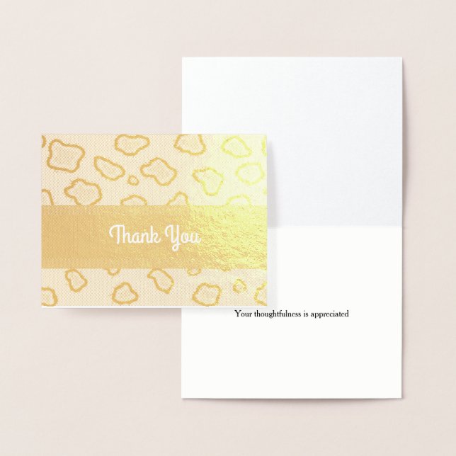 Leopard Spots Thank You Foil Card (Display)