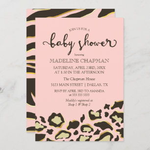 Leopard Spots & Tiger Stripes Baby Shower Invitation