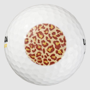 Leopard Spots Ultrasuede Look Golf Balls