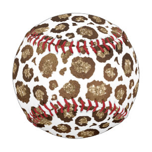 Leopard Spots Wild Animals Golden Glitter Safari Baseball