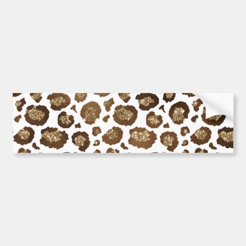 Leopard Spots Wild Animals Golden Glitter Safari Bumper Sticker