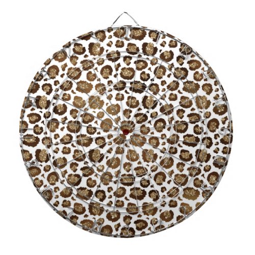 Leopard Spots Wild Animals Golden Glitter Safari Dart Board