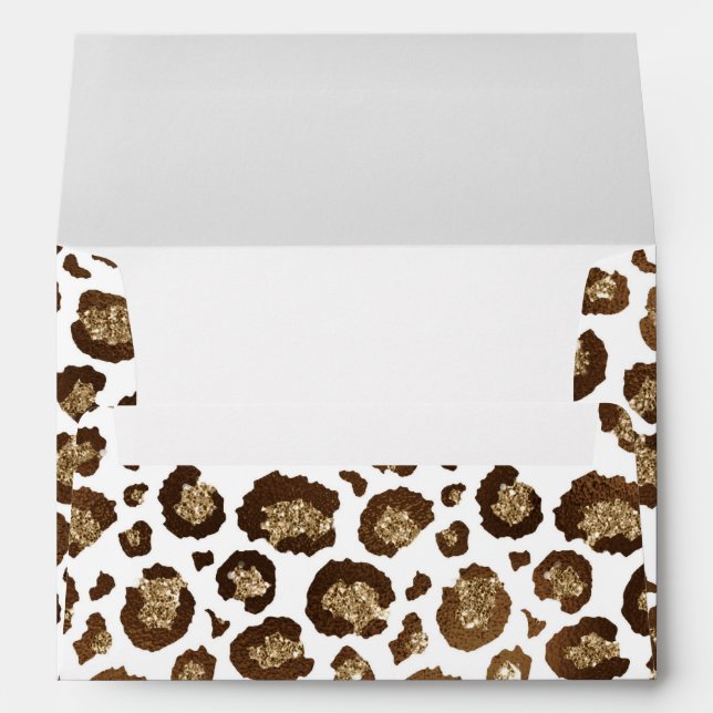 Leopard Spots Wild Animals Golden Glitter Safari Envelope (Back (Bottom))