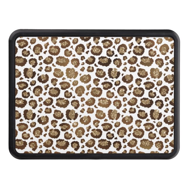 Leopard Spots Wild Animals Golden Glitter Safari Hitch Cover (Front)