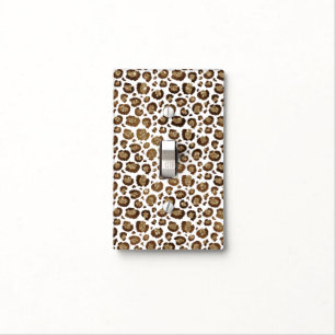 Leopard Spots Wild Animals Golden Glitter Safari Light Switch Cover