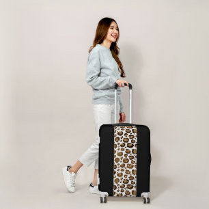 Leopard Spots Wild Animals Golden Glitter Safari Luggage