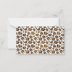 Leopard Spots Wild Animals Golden Glitter Safari Note Card