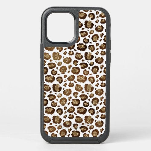 Leopard Spots Wild Animals Golden Glitter Safari OtterBox Symmetry iPhone 12 Case