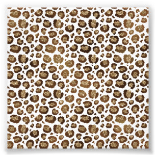 Leopard Spots Wild Animals Golden Glitter Safari Photo Print