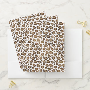 Leopard Spots Wild Animals Golden Glitter Safari Pocket Folder