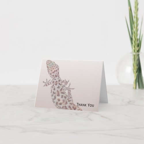 Leopard Spotted Gecko on Sand Thank You Card