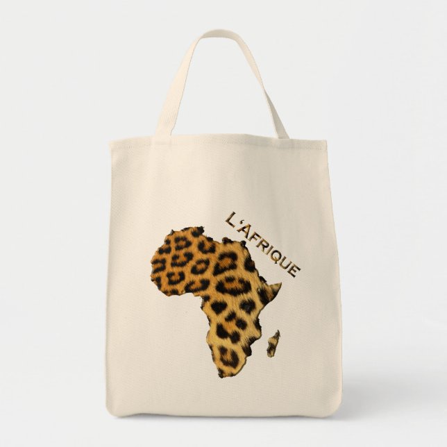 Leopard-spotted Map of Africa Tote Bag (Front)