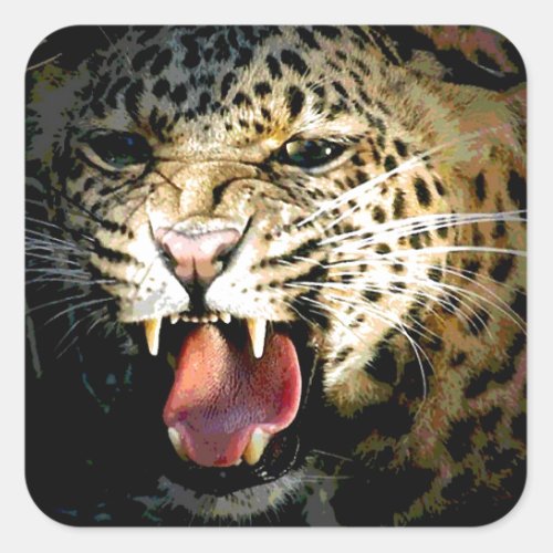 Leopard Square Sticker