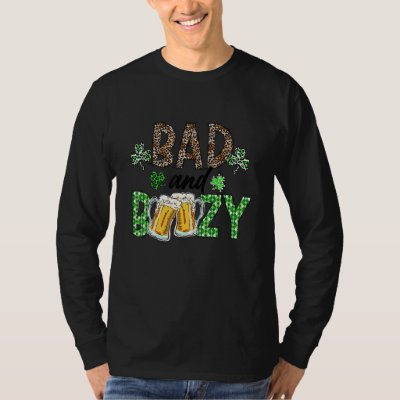 Leopard St Patrick's Day Bad And Boozy Beer Drinki T-Shirt