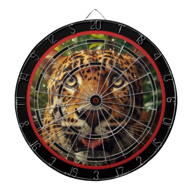 Leopard Stares While in Jungle Regulation  Dart Board (Front)