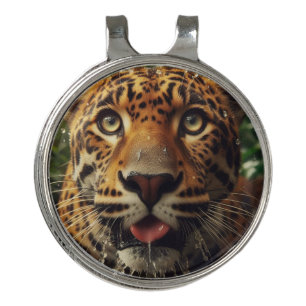 Leopard Stares While Lapping Water in Jungle  Golf Hat Clip