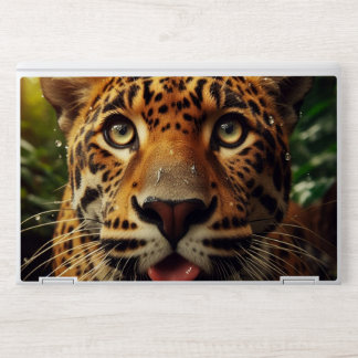 Leopard Stares While Lapping Water in Jungle HP Laptop Skin