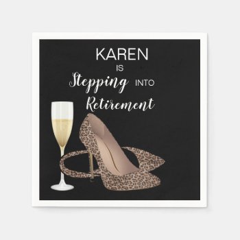 Leopard Stepping Into Retirement Napkins by AnnounceIt at Zazzle