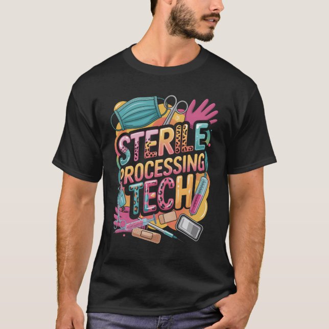 Leopard Sterile Processing Tech SPD Tech Week Nurs T-Shirt (Front)