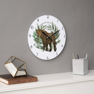 leopard style large clock