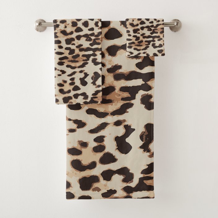 Leopard Style Print Bath Towel Set Zazzle Com