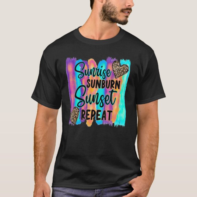 Leopard Summer Time Sunrise Sunburn Sunset Repeat T-Shirt (Front)