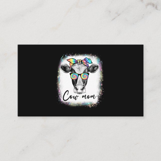 Leopard Sunflower Highland Cow Bandana Not Today H Business Card (Front)