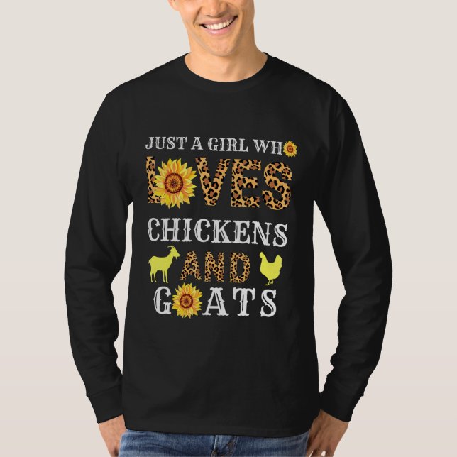 Leopard Sunflower Just A Girl Who Loves Chickens A T-Shirt (Front)